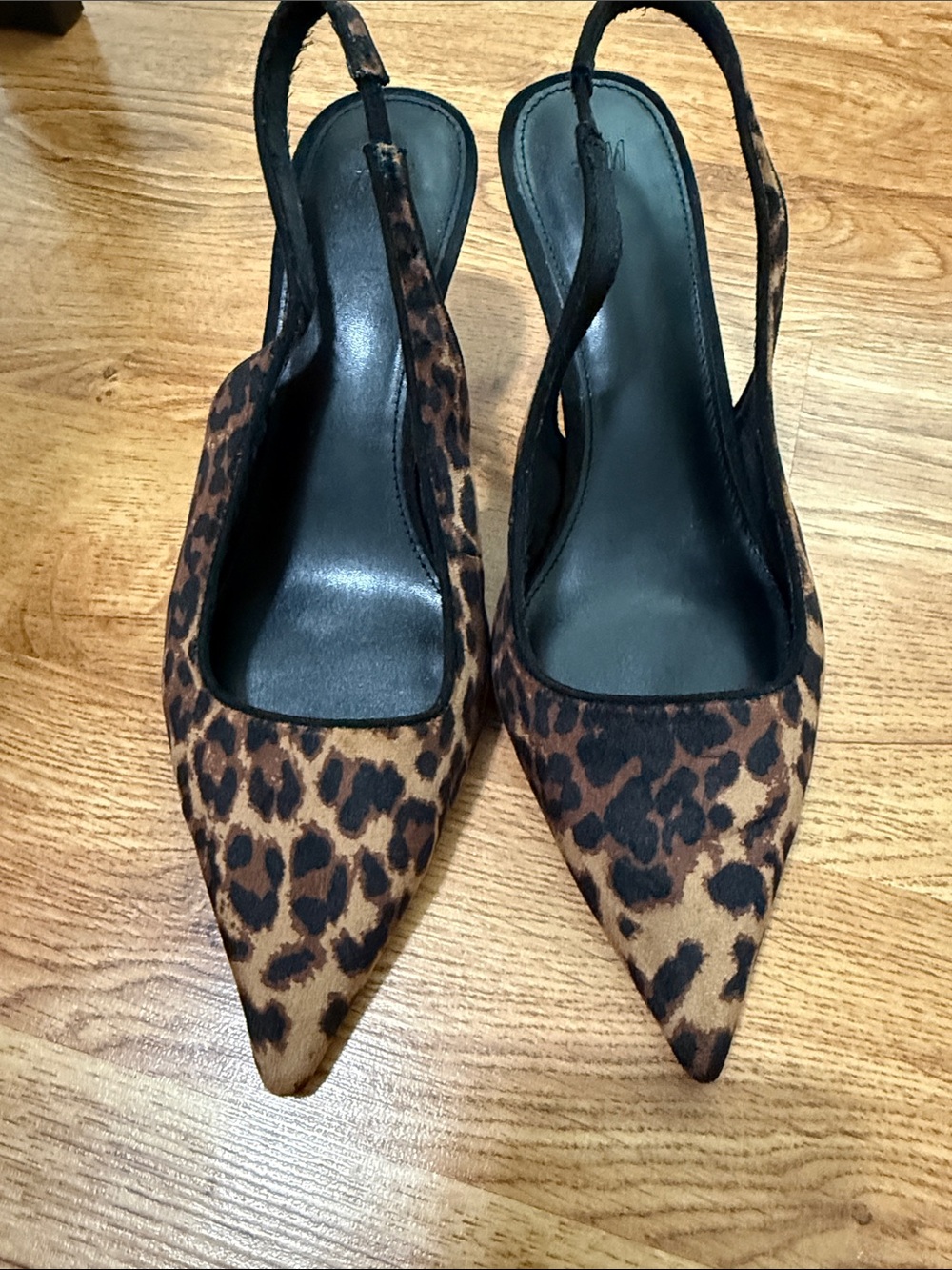 H&M Leopard Print Slingback Pointed Heels- Brown/Black